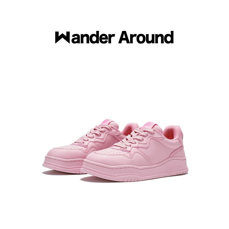 Wander around秋款花巷Flower Lane系列桃夭粉低帮平底休闲板鞋女