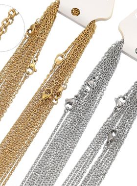 10Pcs/lot  50cm Stainless Steel Link Chains Necklaces Cuban