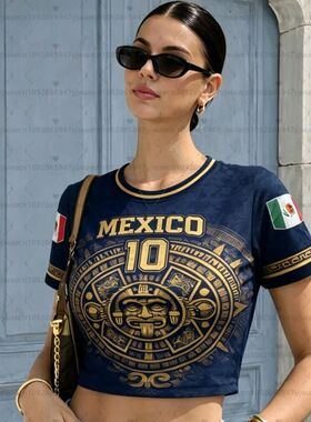 2026 Mexico 3D Pattern Cheerleader Women's Football Jersey,