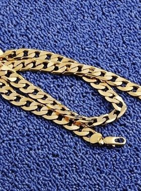 Men 18K Gold Necklace Fashion Men 18K Gold Necklace Cuban Ch