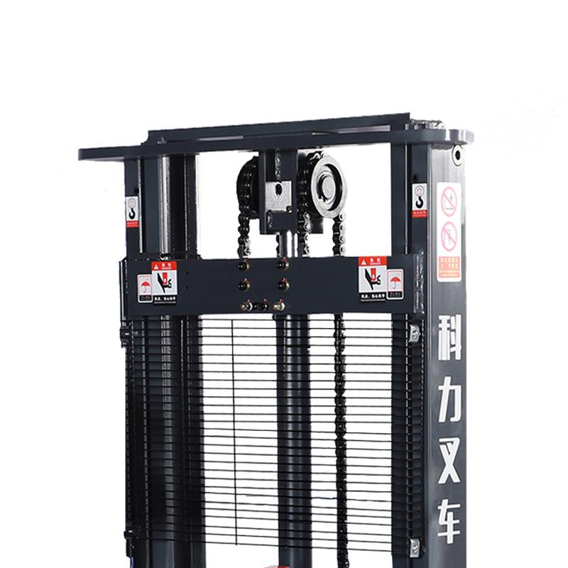 科力厂家步行式全电动单面托盘堆垛机灵活站驾式机械叉车堆高车 - 图1