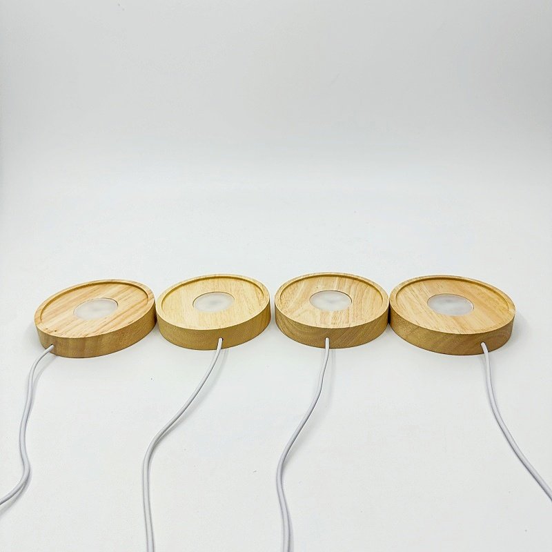 实木圆形小内扩散板插电款氛围小夜灯 LED可调光水晶灯座护眼底座,淘宝优惠券,粉丝福利购,淘宝优惠卷