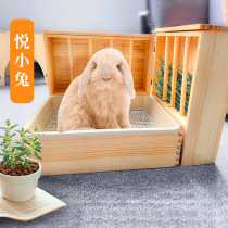 Rabbit Toilet Solid Wood Upgraded Version Rabbit Grass Rack Toilet Convenient Grass Rack Two-in-one Dutch Pig Bedpan