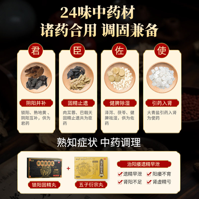 锁阳固精丸补肾早泄治疗男用持久养肾固精男人补肾中药调理肾阳虚