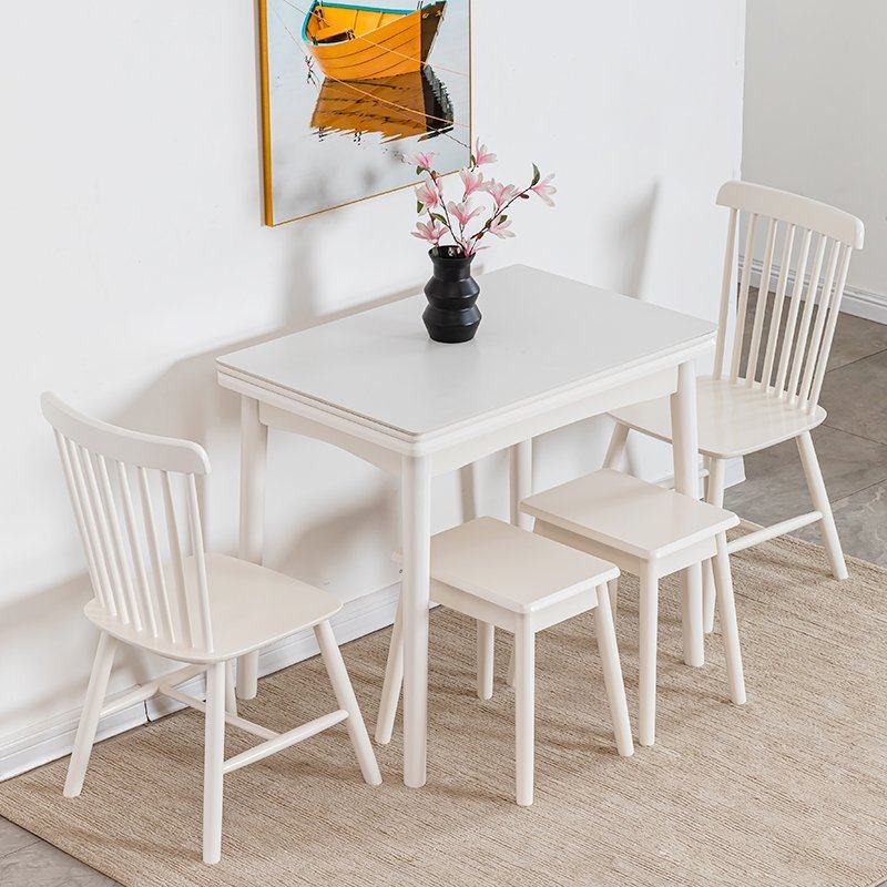 9U小户型岩板餐桌椅组合可伸缩折叠实木饭桌现代简约餐桌省空间家,淘宝优惠券,粉丝福利购,淘宝优惠卷