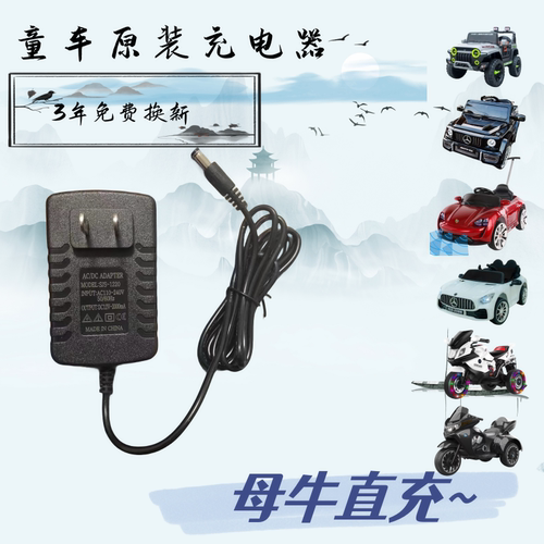 儿童电动车童车充电器摩托玩具汽车6V12V圆孔冲电器适配遥控四轮