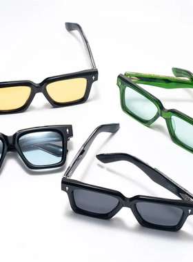 跨境热销JMMLZ60复古个性大脸方框成熟男墨镜质感板材防晒太阳镜