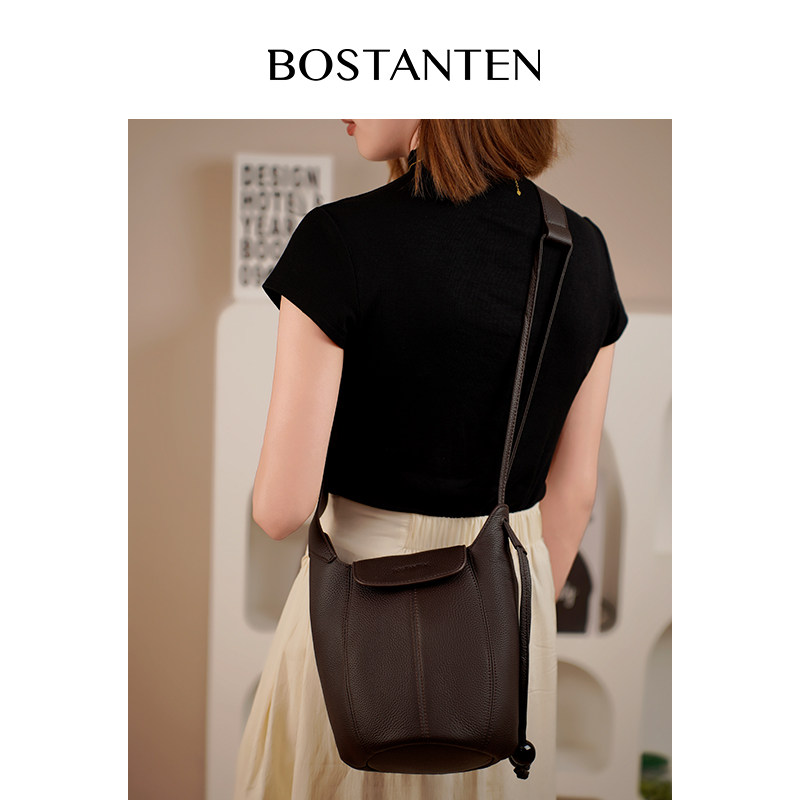 秋季新款南瓜包女包休闲时尚单肩包百搭斜挎包大容量真牛皮女包,淘宝优惠券,粉丝福利购,淘宝优惠卷