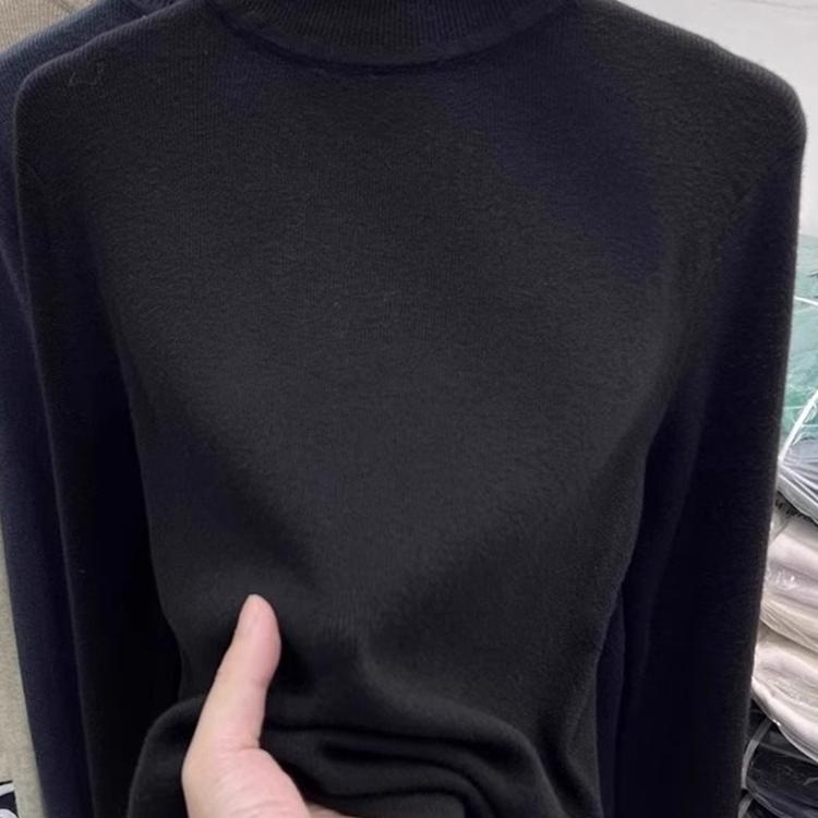 洋气薄荷绿半高领软糯套头针织衫女春季内搭打底毛衣修身长袖上衣 - 图3