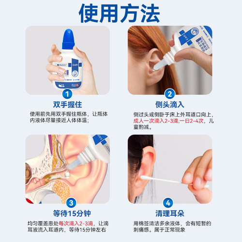 NINOO碳酸氢钠滴耳液人用耵聍软化耳屎去耳垢耳朵痒儿童成人掏耳 - 图1