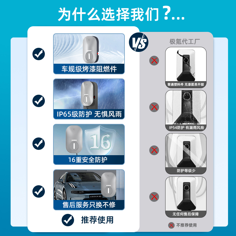 极氪充电桩001/009专用新能源电动汽车7kw/11kw充电枪原厂充电器