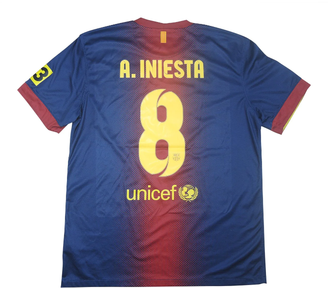 Retro12 13 Barcelona XAVI A.INIESTA MESSI Classic Jersey - 图1