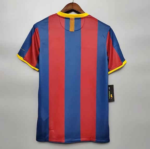 10 11 Retro Barcelona MESSI David Villa Xavi Soccer Jerseys - 图2