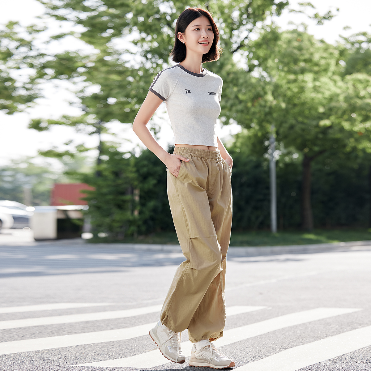 【门店同款】马恩 MAXNEW2025夏季新款女装短袖女圆领修身短款T恤