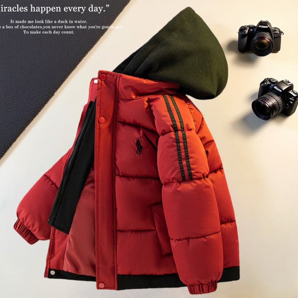 2025新款二棉男童羽绒棉加厚秋冬款拼接棒球服冬季夹棉外套中大童,淘宝优惠券,粉丝福利购,淘宝优惠卷