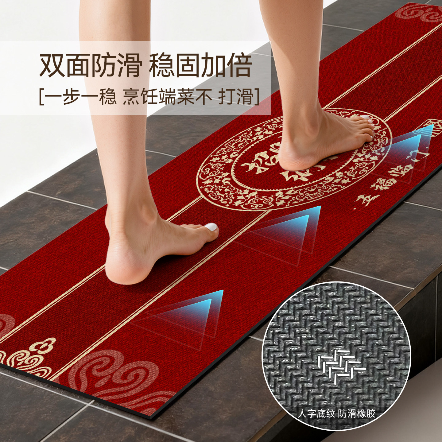 Wipe-free, stain-resistant mat, absorbent carpet, cuttable