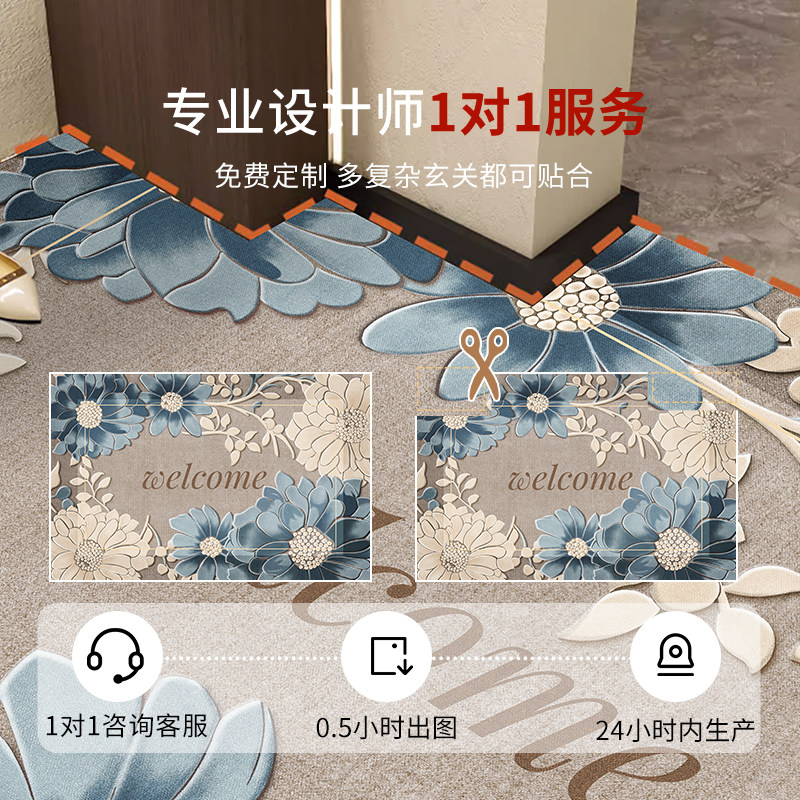 轻奢高级感入户门进门地垫门口家用门垫防滑玄关脚垫可裁剪定制,淘宝优惠券,粉丝福利购,淘宝优惠卷