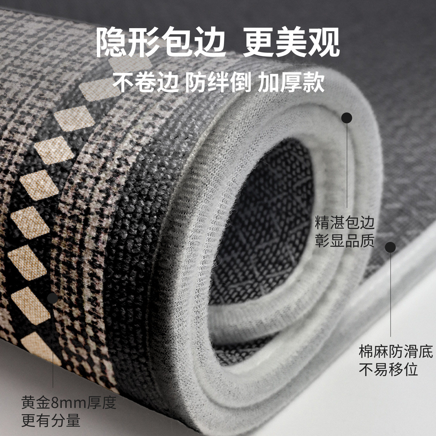 Wipeable, washable, waterproof and oil-proof kitchen floor mats