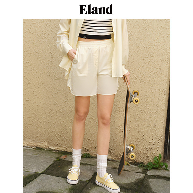 【Eland奥莱】衣恋休闲短裤女抽绳防晒宽松运动裤子夏季,淘宝优惠券,粉丝福利购,淘宝优惠卷