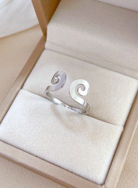 【不掉色】紧箍咒钛钢冷淡风蹦迪戒指男女ins潮个性简约食指环