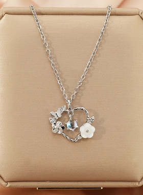 心花怒放钛钢项链女百搭轻奢小众设计高级感不掉色锁骨链配饰品