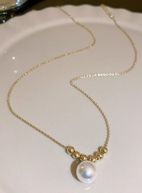 2024新日韩简约ins个性仿珍珠项链甜美设计小众感女夏短款锁骨链