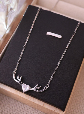 小红书推荐一鹿有你简约鹿角项链女时尚钛钢锁骨链轻奢高级感饰品