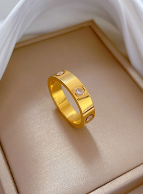 【不掉色】极简几何钛钢冷淡风蹦迪戒指男女ins潮个性简约食指环