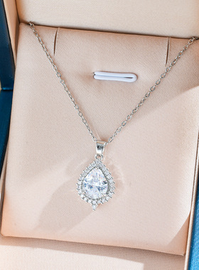 轻奢感水滴钛钢项链设计感海洋之心显气质时尚百搭抖音直播