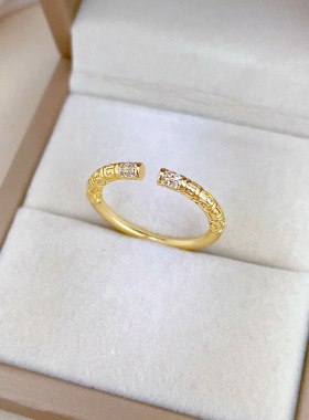 【真金】黑神话悟空戒指开口可调节款简约手饰日系指环情侣对戒