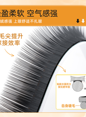 0.15自然单根扁毛下睫毛嫁接哑光