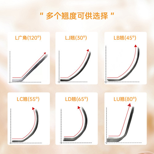 黑白橙漫画狐系睫毛嫁接LC型广角自然超软兔蛇猫系山茶花圆毛扁毛 - 图2