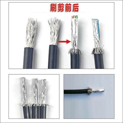 新能源屏蔽线屏蔽网刷散后翻剪切自动机编织网数据线拆散裁切机 - 图2