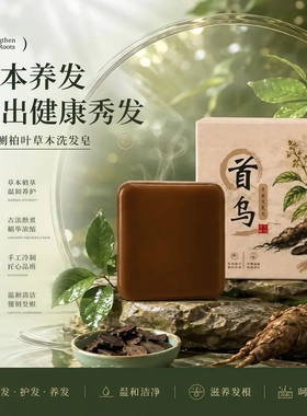 医健树首乌草本洗发皂草本润发清洁头皮发丝柔顺温和清洁减少油腻
