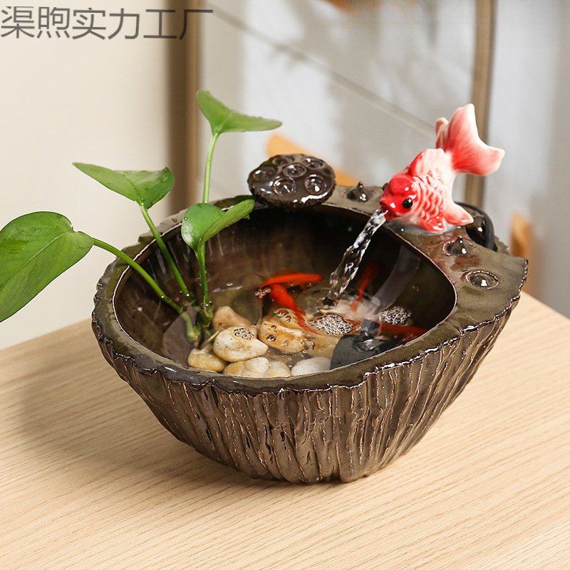 流水生财摆件循环水办公室风水玄关招财水摆件轻奢客厅家居桌面,淘宝优惠券,粉丝福利购,淘宝优惠卷