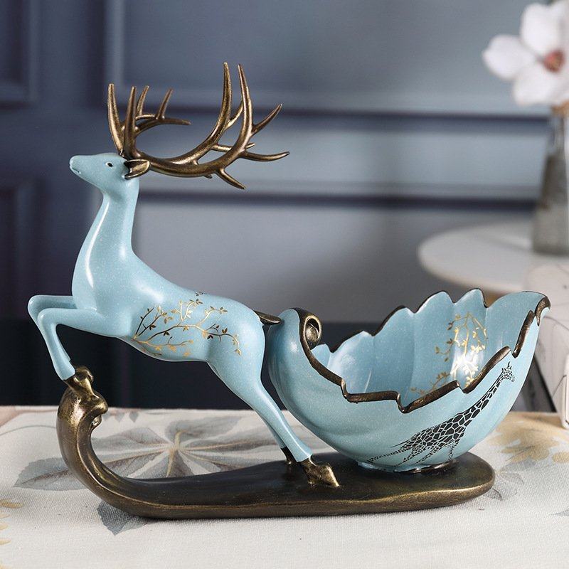 创意北欧现代麋鹿装饰品摆件门口玄关鞋柜钥匙收纳盒乔迁礼品,淘宝优惠券,粉丝福利购,淘宝优惠卷