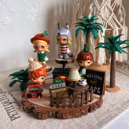 3层展示架圆多层椰树盲盒场景搭配手工森系道具娃屋摆件装饰收纳 - 图1