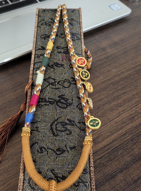 纯手工藏式项链唐卡吊坠手工绳手编织天珠链五路财神挂绳