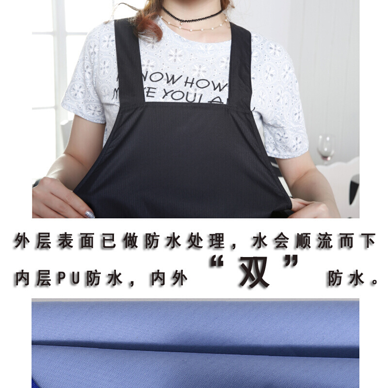 新款韩版兜防水新款无袖加大围裙H型工作服围腰美容美甲定制32009-图0