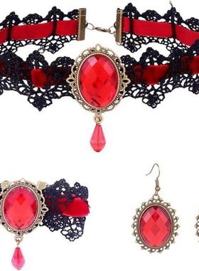 调节简约欧美哥特式蕾丝链女项链