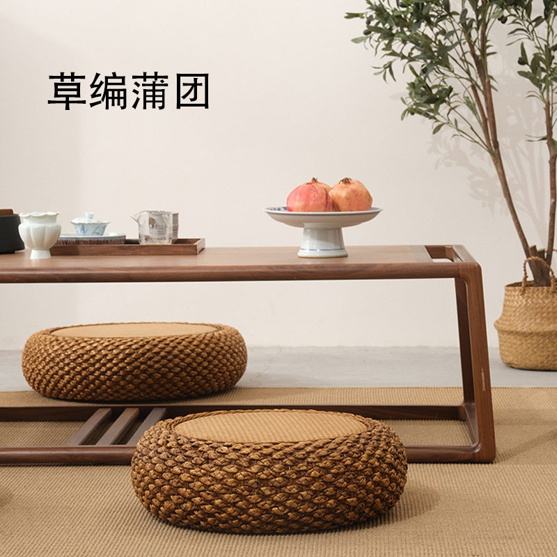 Wholesale rattan futon cushion for meditation and worship, straw woven household thickened floor living room tatami bay window