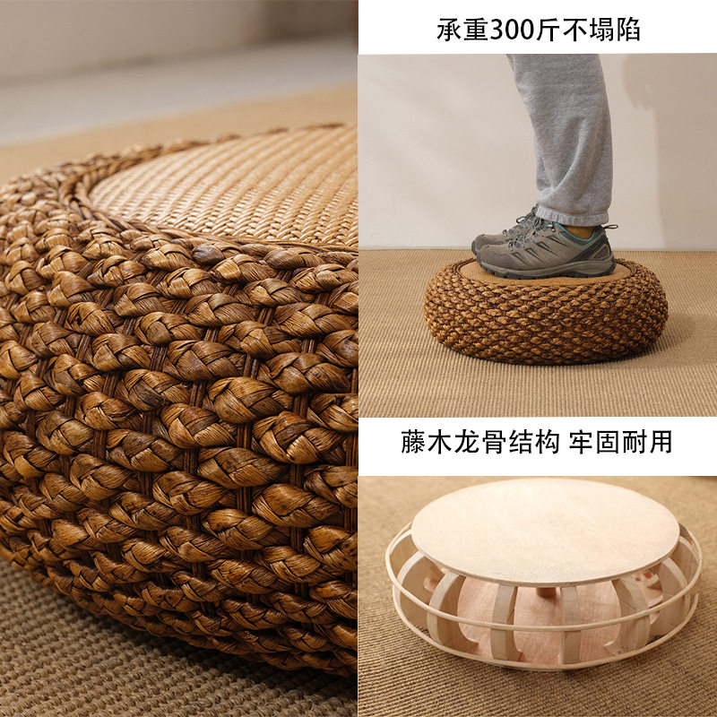 Wholesale rattan futon cushion for meditation and worship, straw woven household thickened floor living room tatami bay window