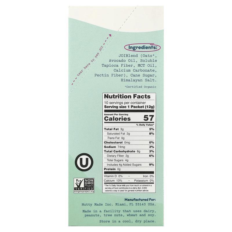 JOI,Oat Milk Creamer, Original, 10 Packets, 0.42 oz (12 g) E - 图0