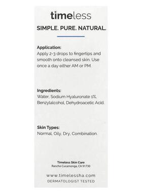 Timeless,Hyaluronic Acid 100% Pure , 1 fl oz (30 ml)