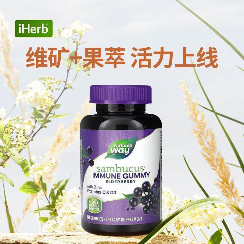 Nature's Way然萃维接骨木Immune软糖日常机体抵抗支援锌VC,淘宝优惠券,粉丝福利购,淘宝优惠卷