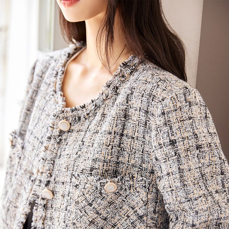 IC格纹设计廓版小香风外套女2026新款初秋短外套通勤气质休闲上衣,淘宝优惠券,粉丝福利购,淘宝优惠卷