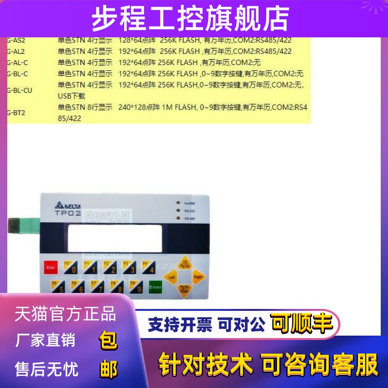 台达文本显示器 TP02G-AS1/TP04G-AL2/-AL-C/-BL-C/-BL-CU/TPO8G - 图1