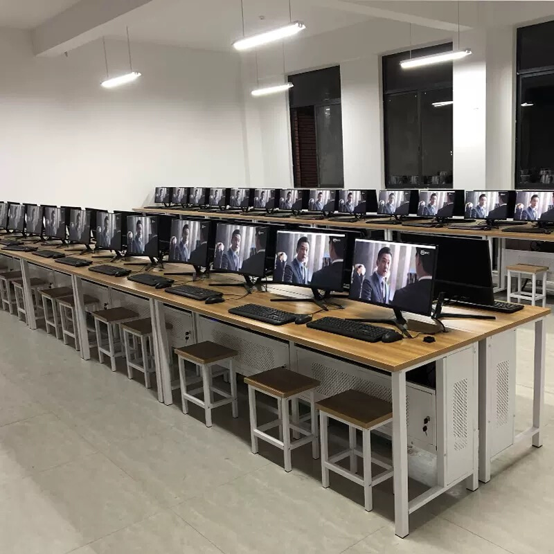 学校中小学机房电脑桌微机室电脑桌 培训班多媒体单双人电脑桌椅 - 图1