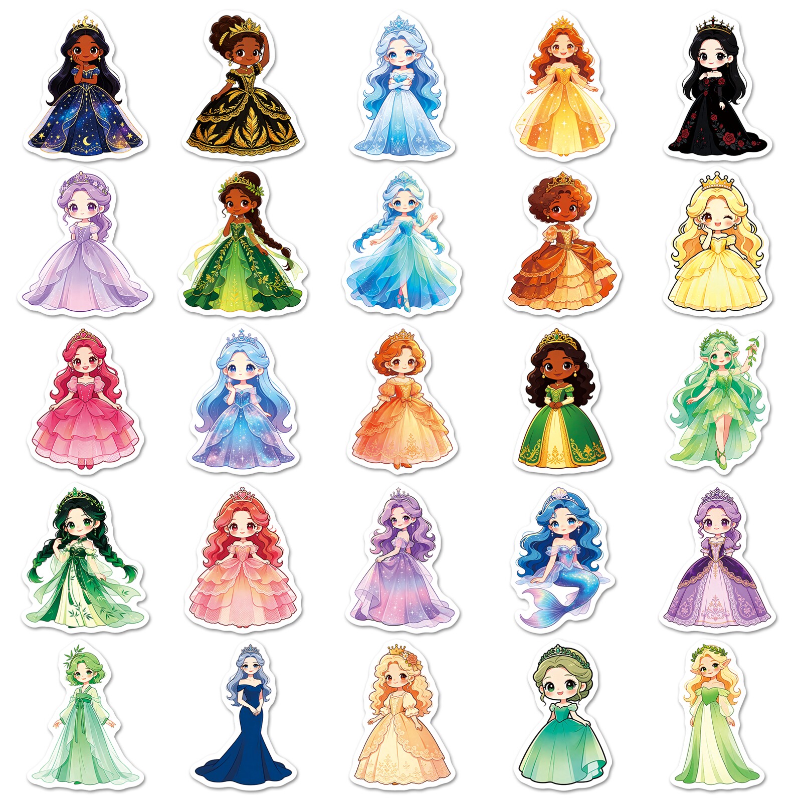 100 original cute princess little girl stickers diy