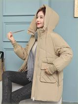 Yao Wo Beautiful Harbor Wind Cotton Clothes Cotton Clothes Woman Mid 2023 Winter new loose 100 lapped Han version thickened Lianhood
